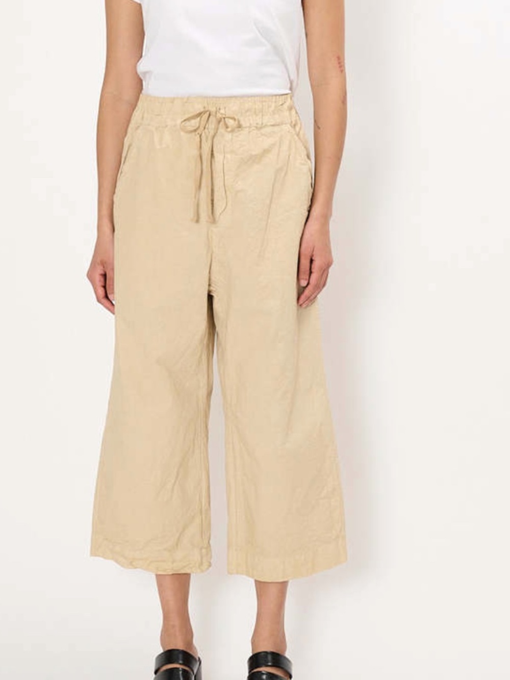 Album di Familigia Wide and Short TC Trousers in Cream - Small